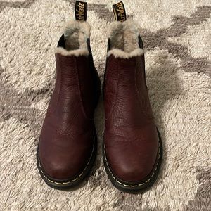 Brown Dr. Marten with fur lining. Size 7 women's.